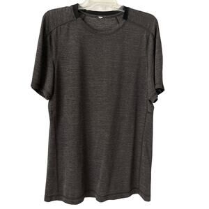 Lululemon Performance T Shirt Mens Size M Heathered Dark Gray Workout Training